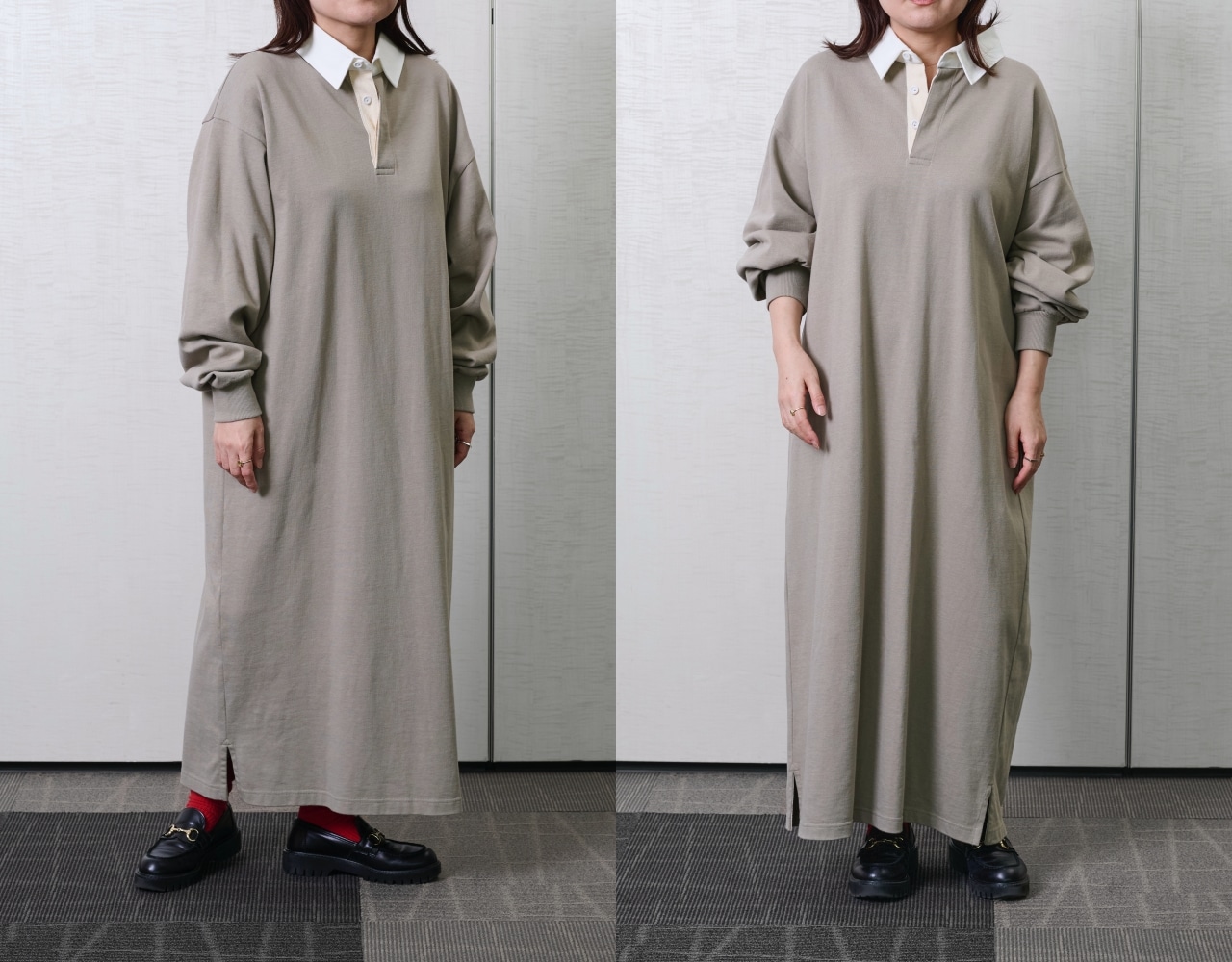 RIPLE CROWN 【石上美津江さん別注】【洗える】POLO ONE PIECEを身長156cmのスタッフが試着