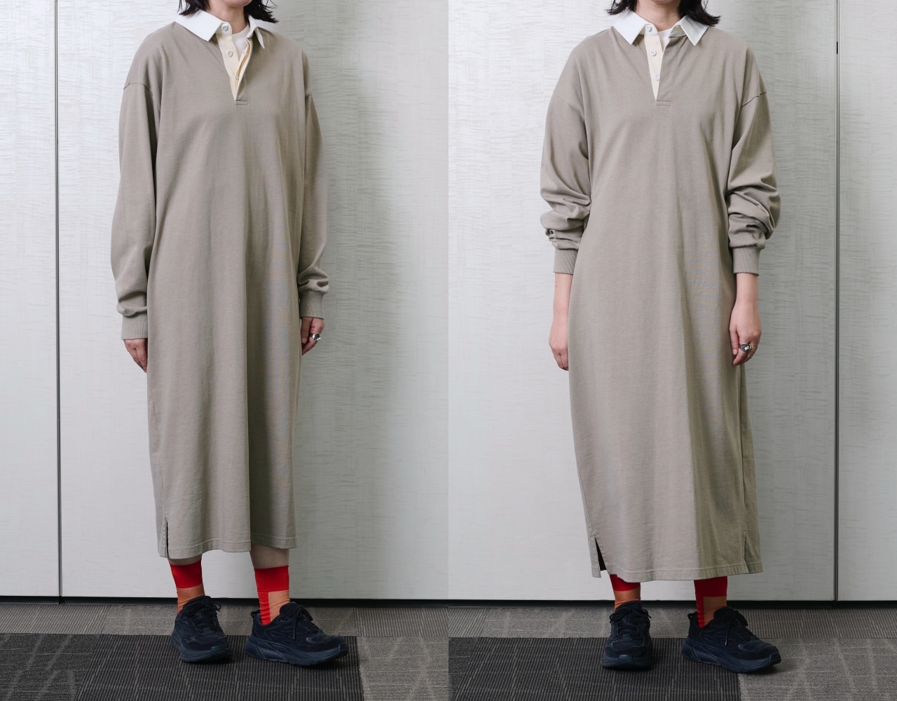 RIPLE CROWN 【石上美津江さん別注】【洗える】POLO ONE PIECEを身長170cmのスタッフが試着