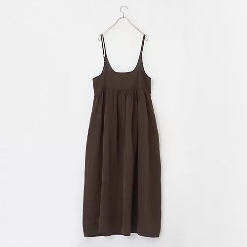 12closet 【石上美津江さんコラボ】【洗える】キュプラジャカードワンピースのブラウン