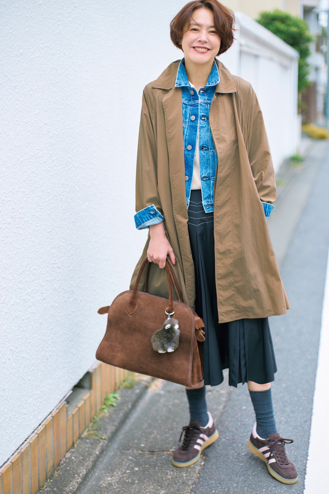 浅見れいなさんのTICCA(ティッカ)【洗える】【撥水】ナイロンステンカラーコートのコーデ
