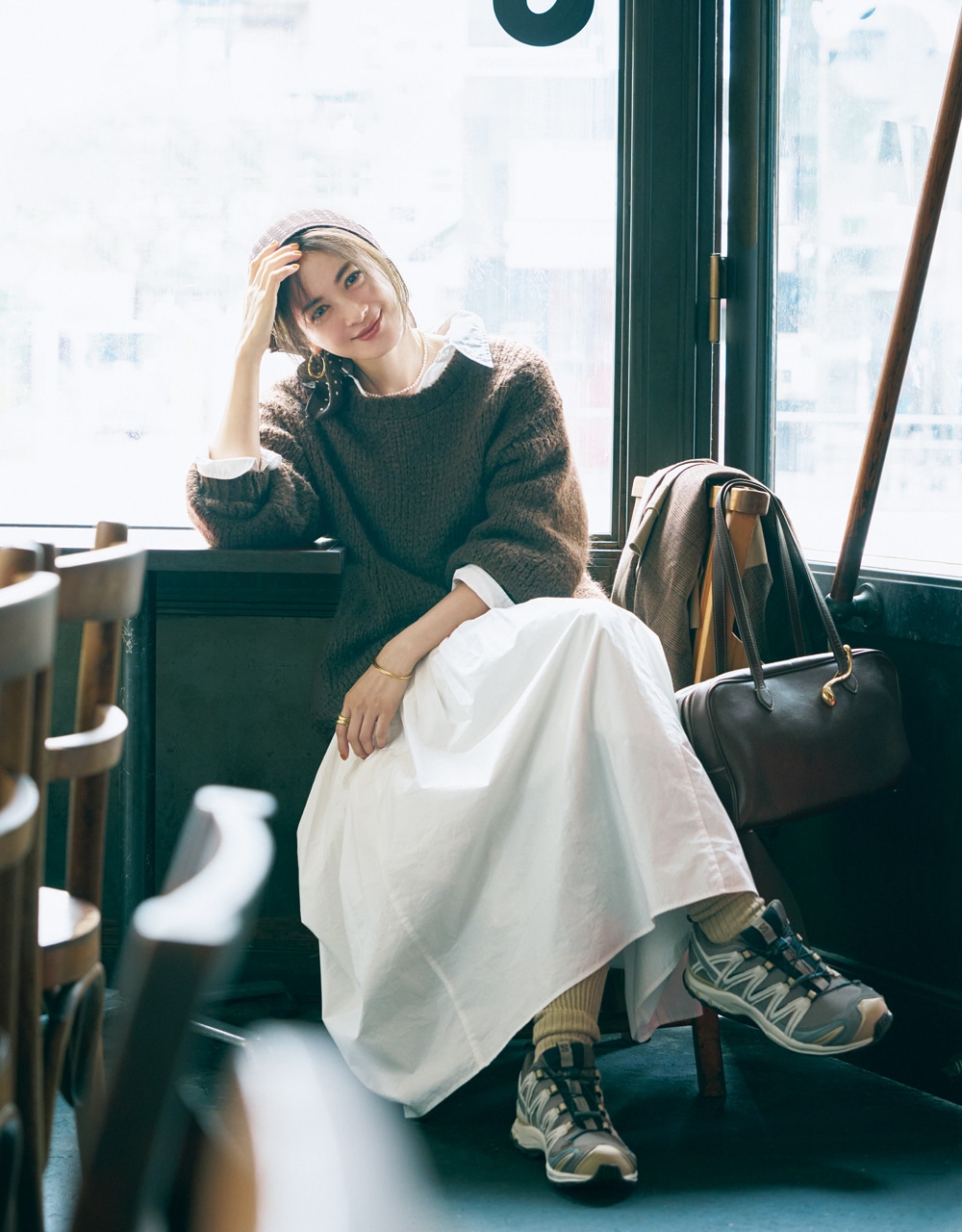 コットンスカート×Salomon【XA PRO 3D SUEDE】スニーカーコーデ 高垣麗子さん