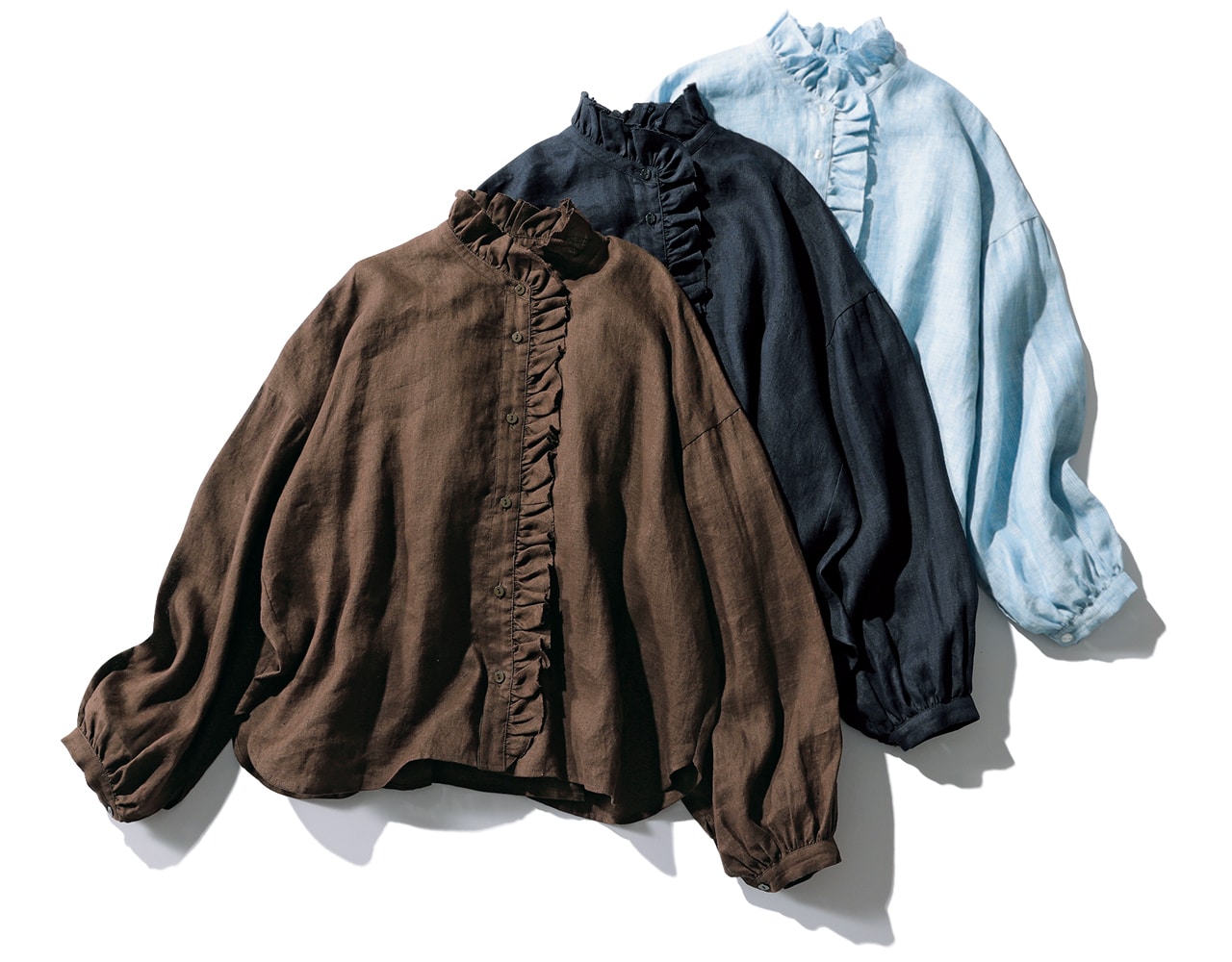 12closet リネンフリルブラウス（各）￥15400