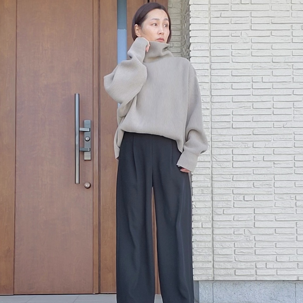 【黒色】ドゥーズィエムクラスのイージーワイドパンツ