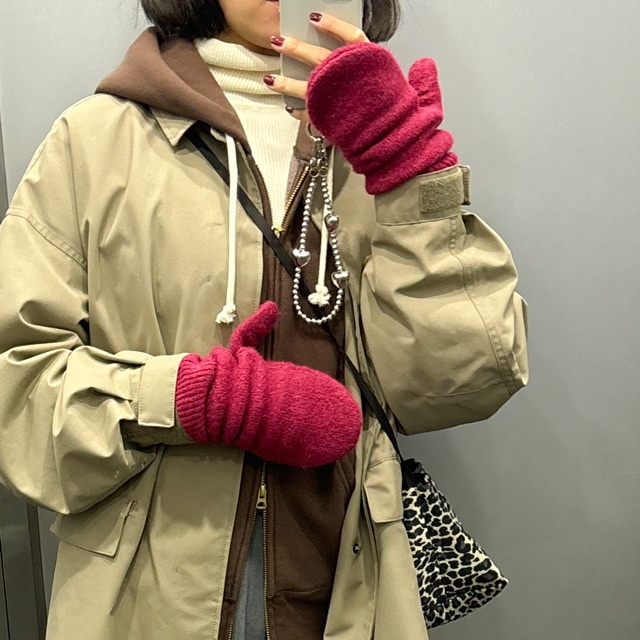 ヒートテックライニングミトンスフレヤーンの着用写真