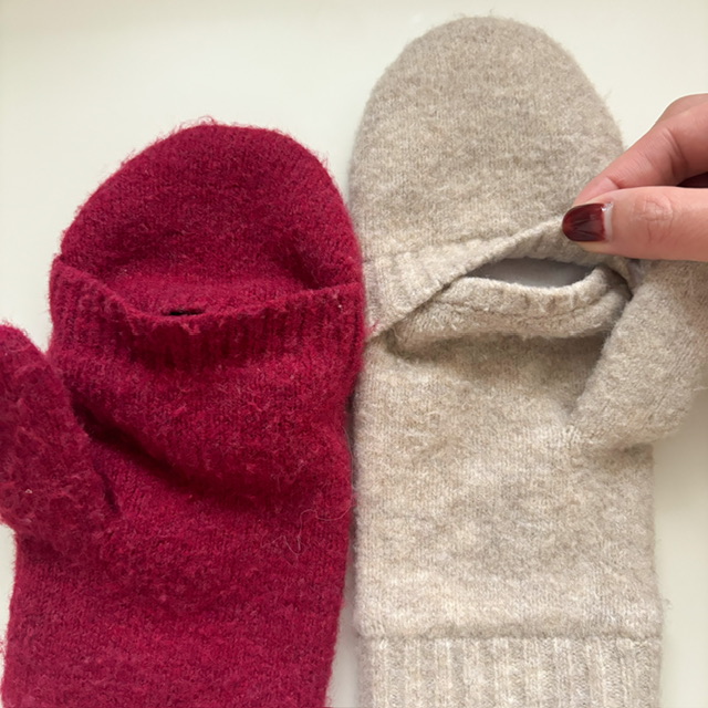 ヒートテックライニングミトンスフレヤーンの昨年との比較写真