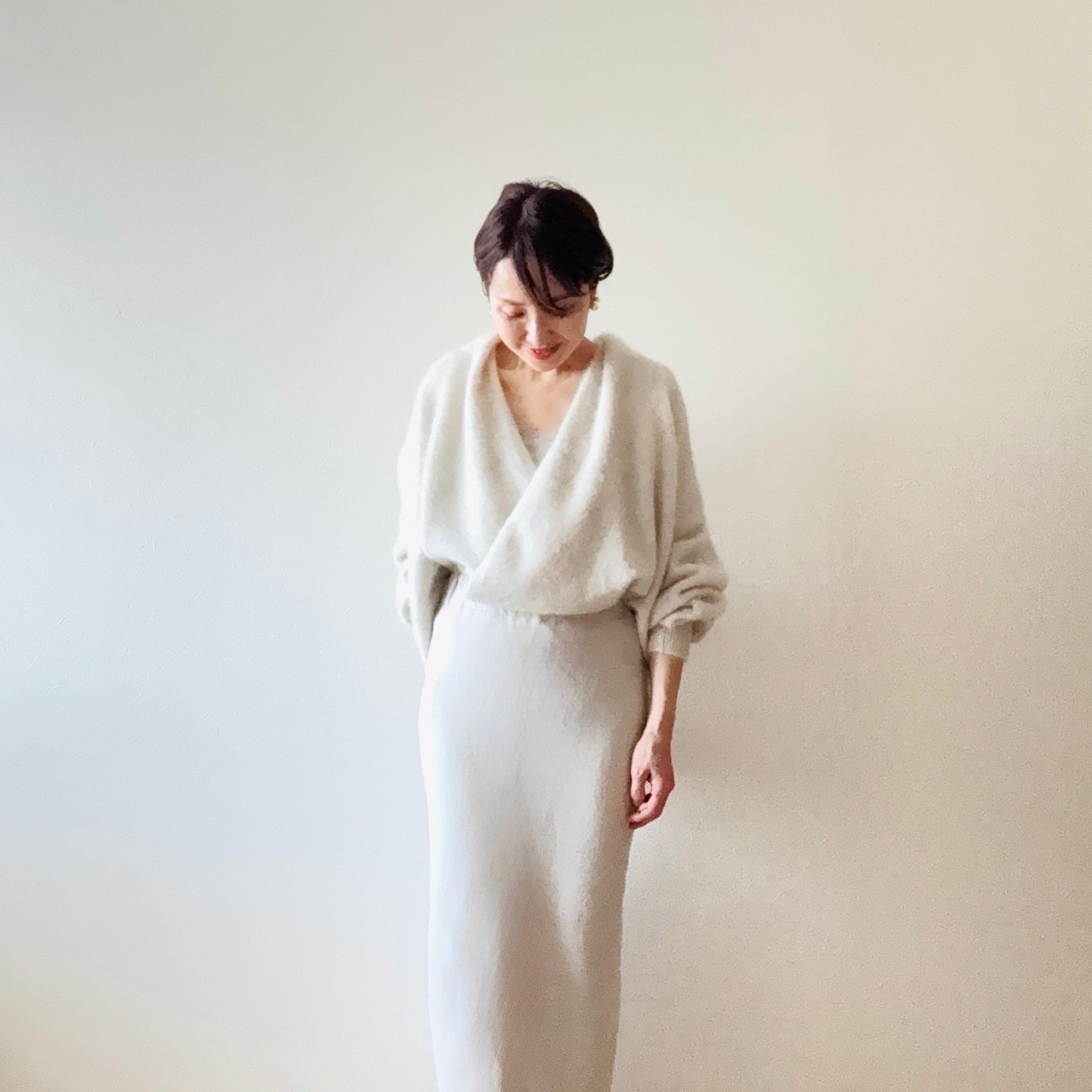 NOBLE FOX/Caファーニットカーディガン LOUNGEDRESS ニットスカート