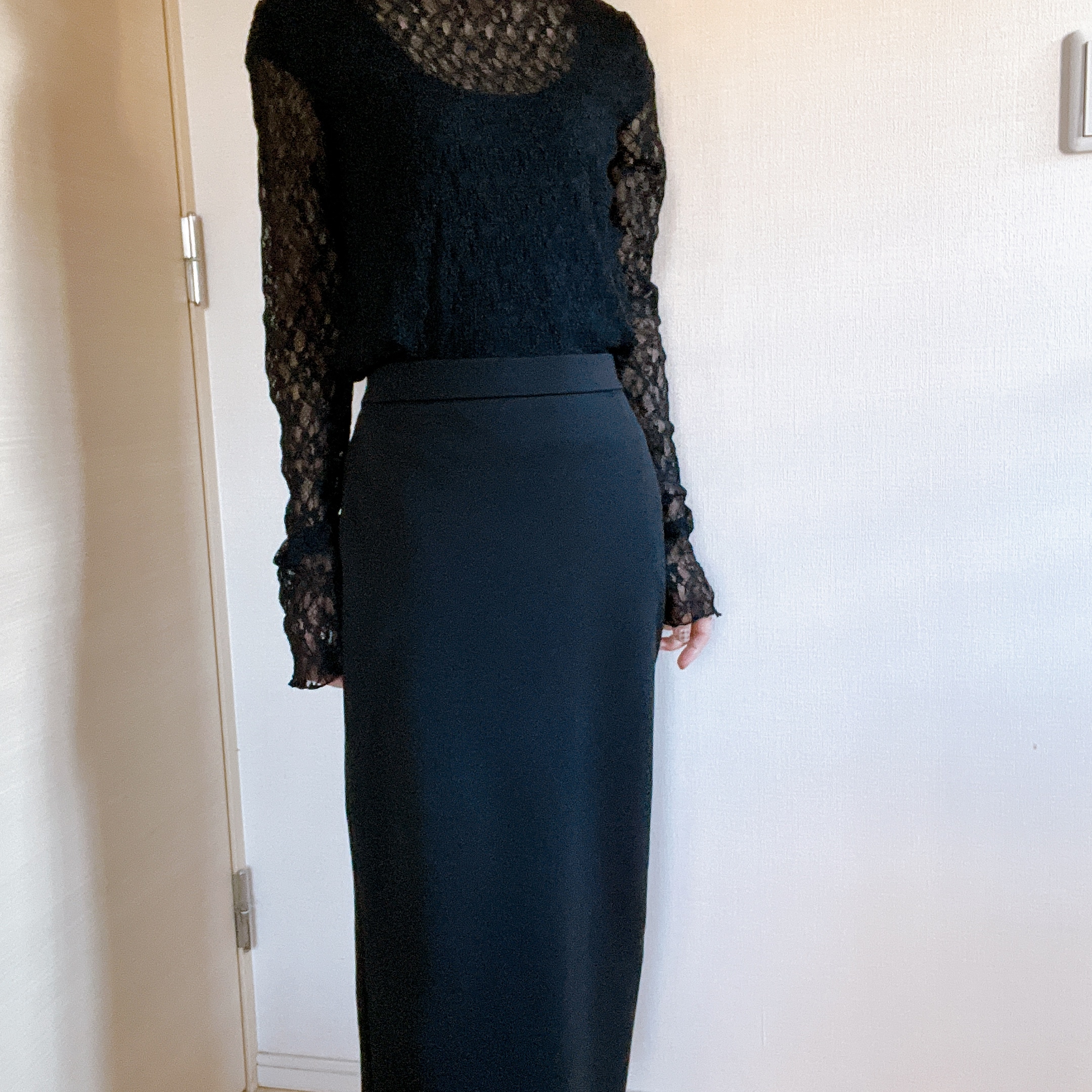 【洗える】総レースジャージートップス