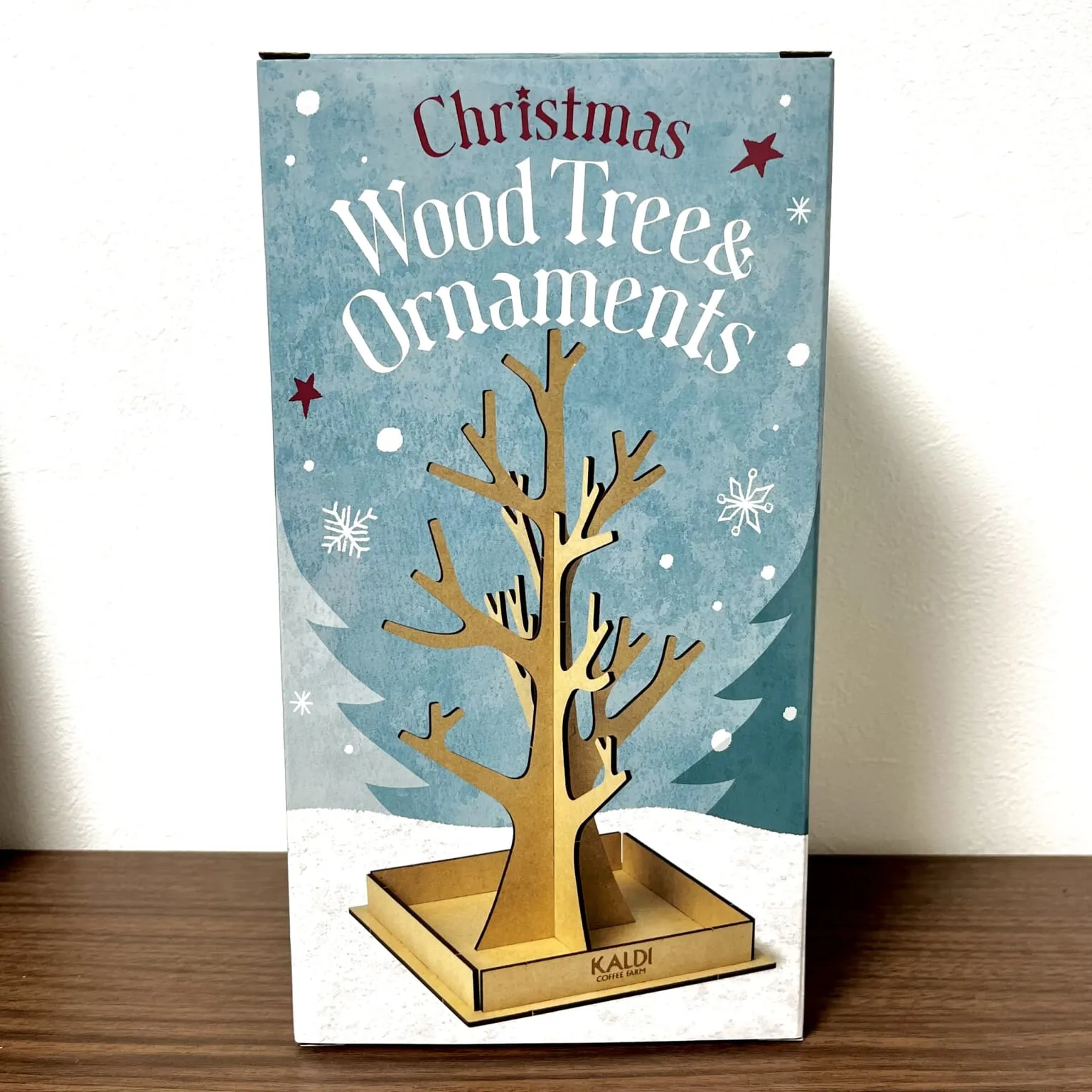カルディ「クリスマス ウッドツリー＆オーナメント」外箱