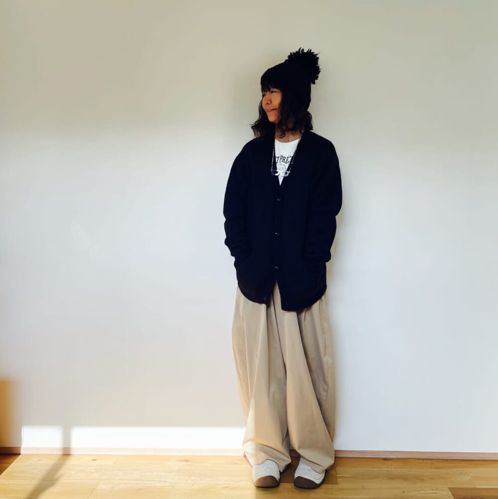 notch. by yui コクーンパンツ カーディガン ニット帽