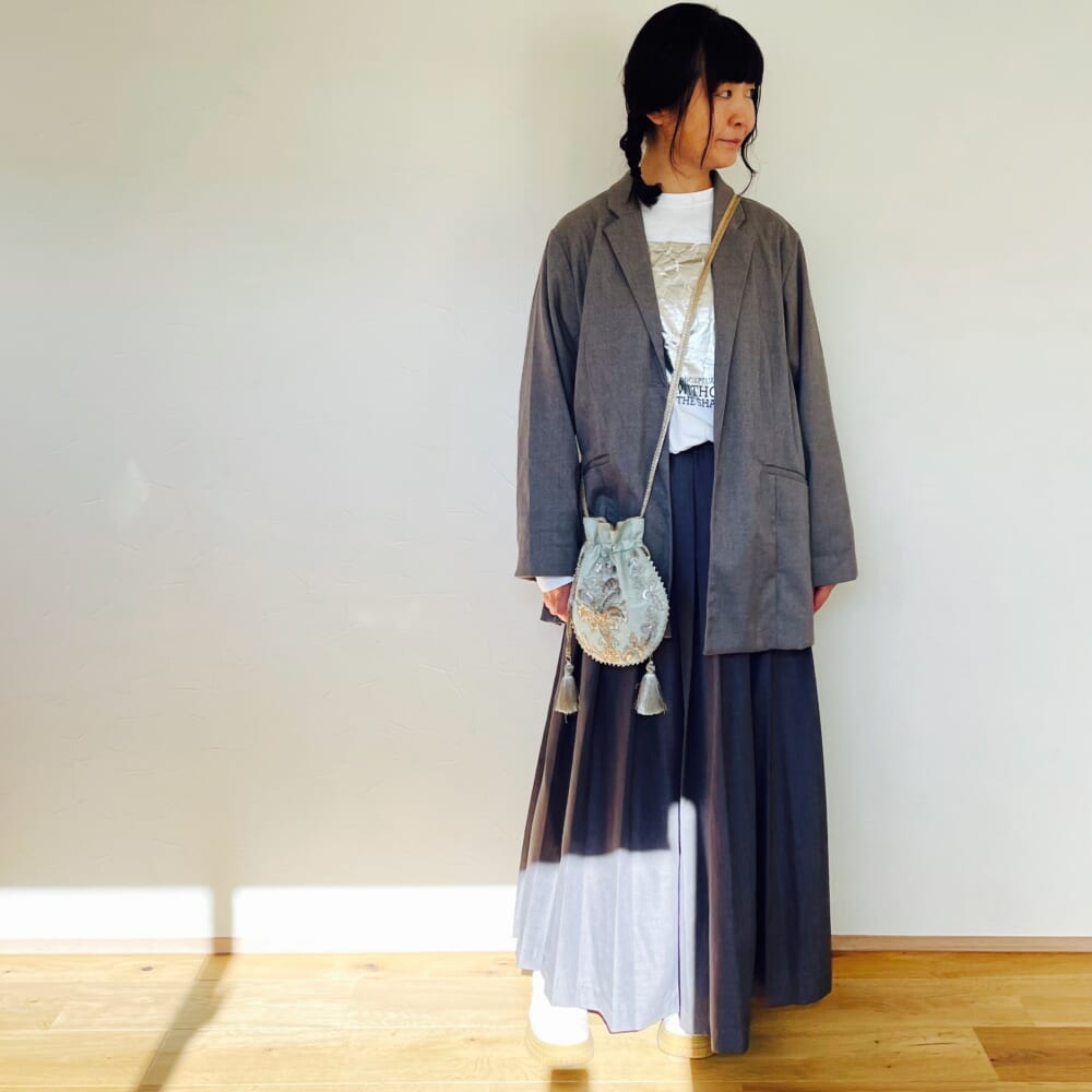 セットアップ風 ヌキテパ プリーツスカート ジャケット