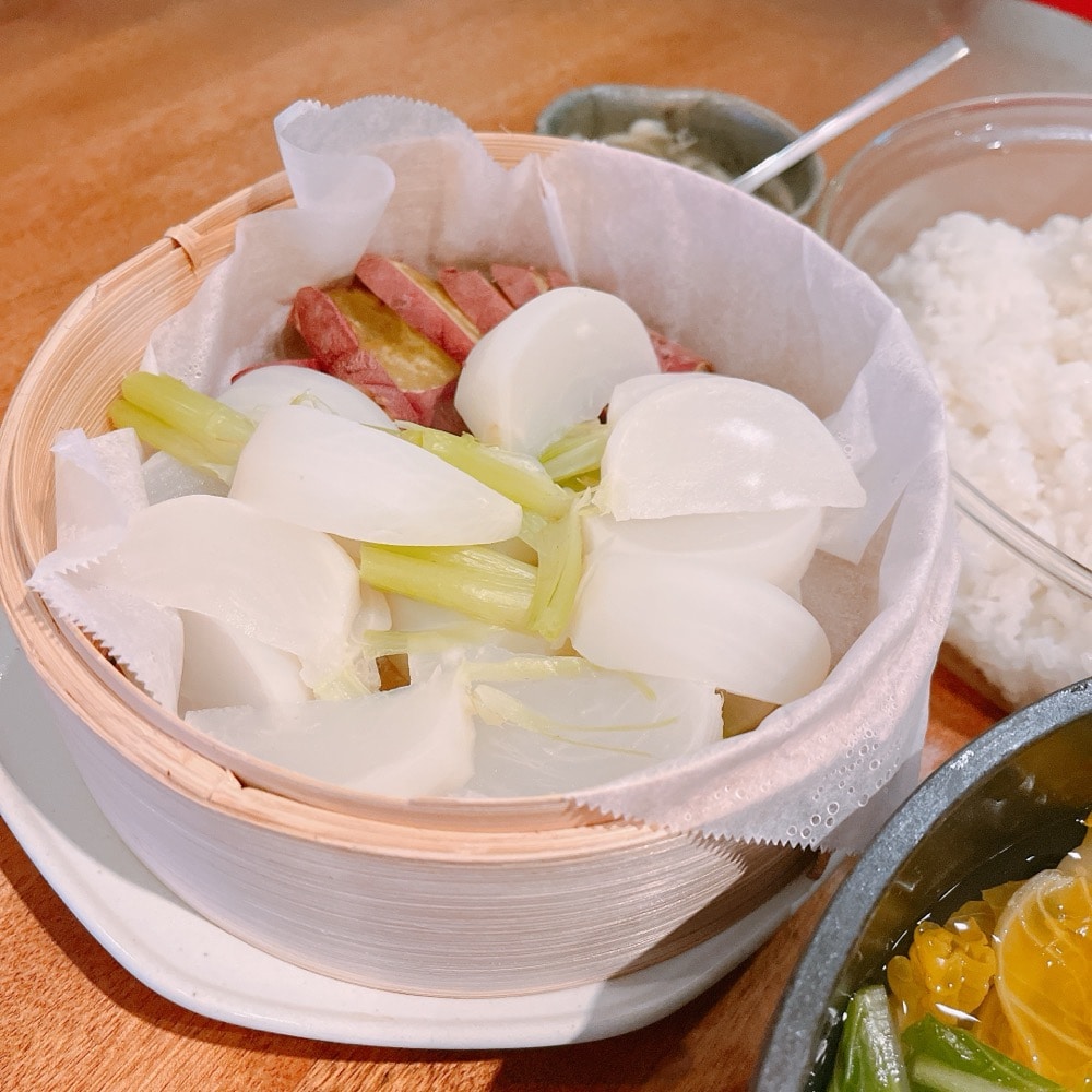 蒸篭料理　かぶ　温野菜