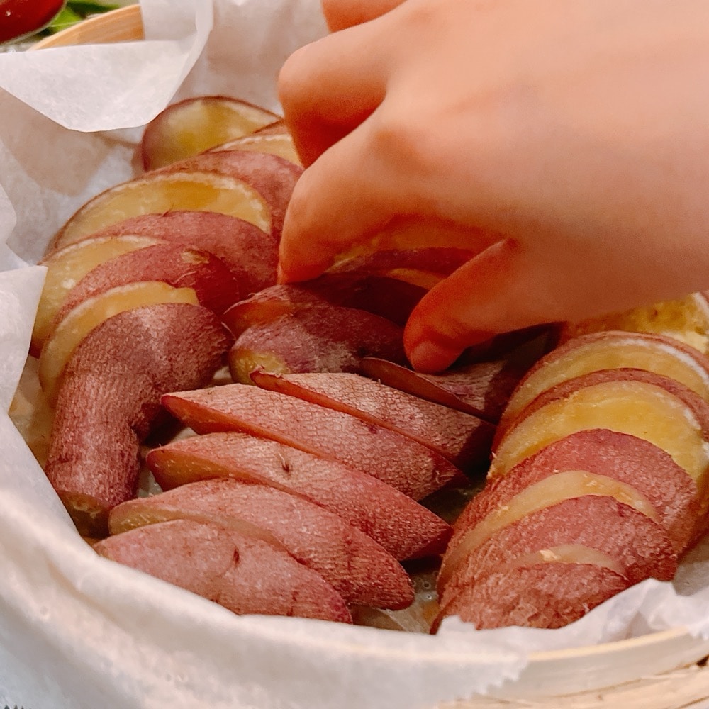 サツマイモ 蒸篭料理 夕食