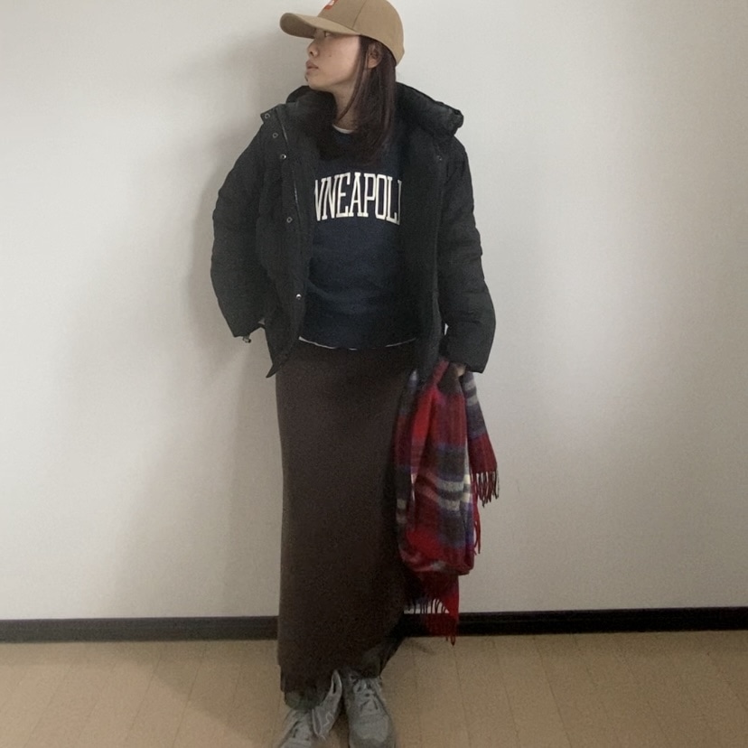 スウェット スカート ブラウン