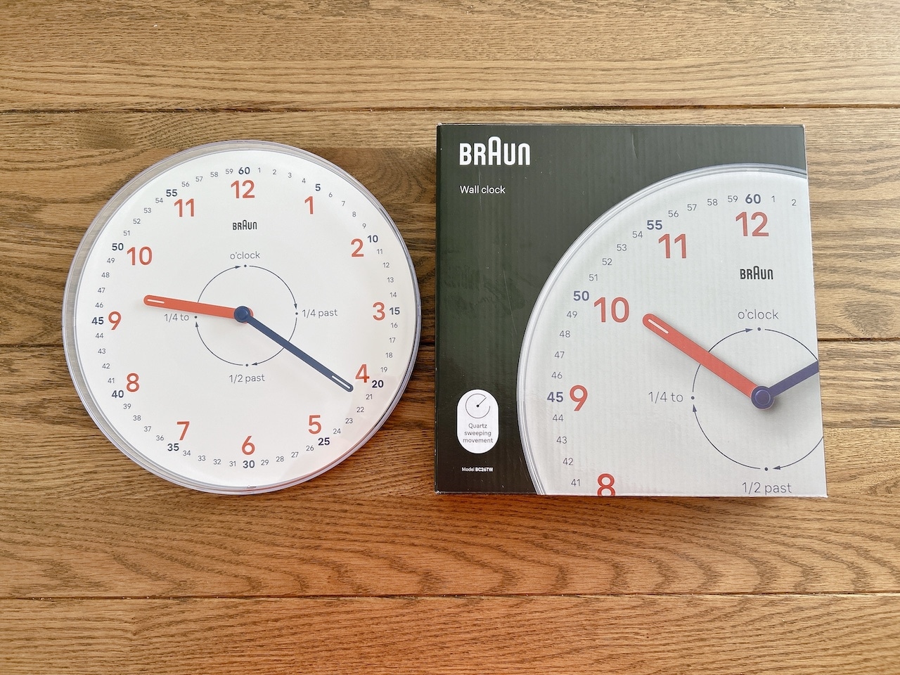【BRAUN（ブラウン）】タイムティーチャー ウォールクロック BC26TW