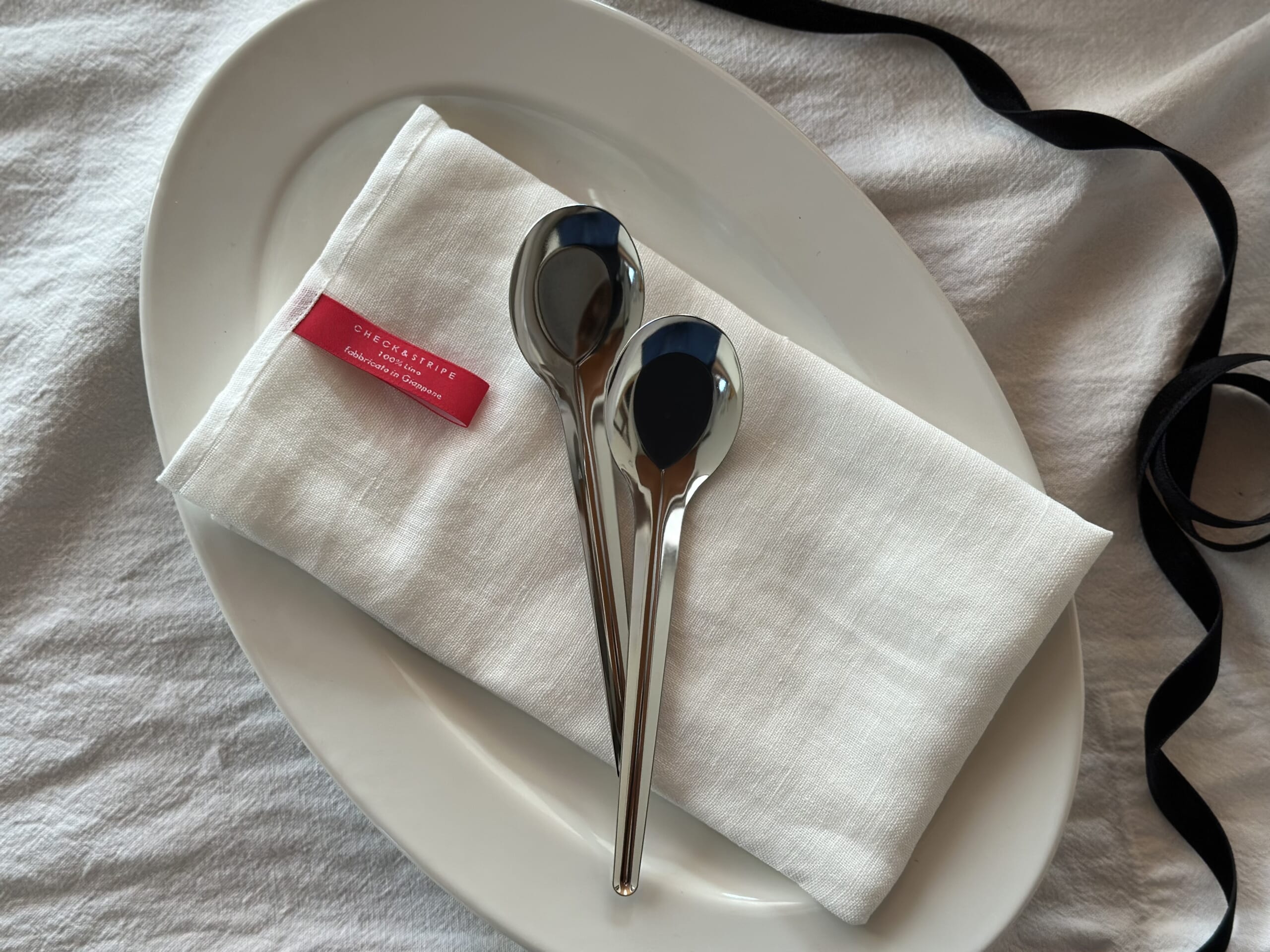 冬の贈り物　CHECK＆STRIPE　ちょっと長いレンゲ