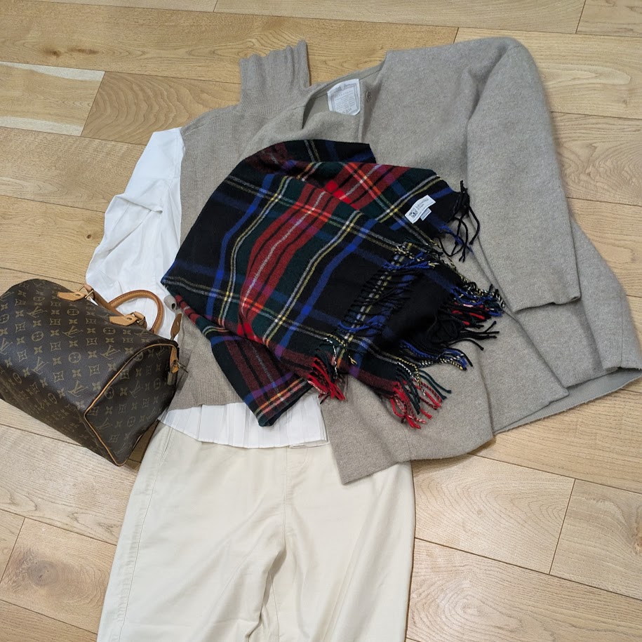 白×ボーダー 冬コーデ LEE100コポ