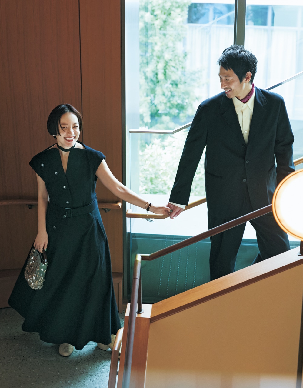 高山 都さん&安井達郎さん
二人のおめかしはいつもブラックコーデ！