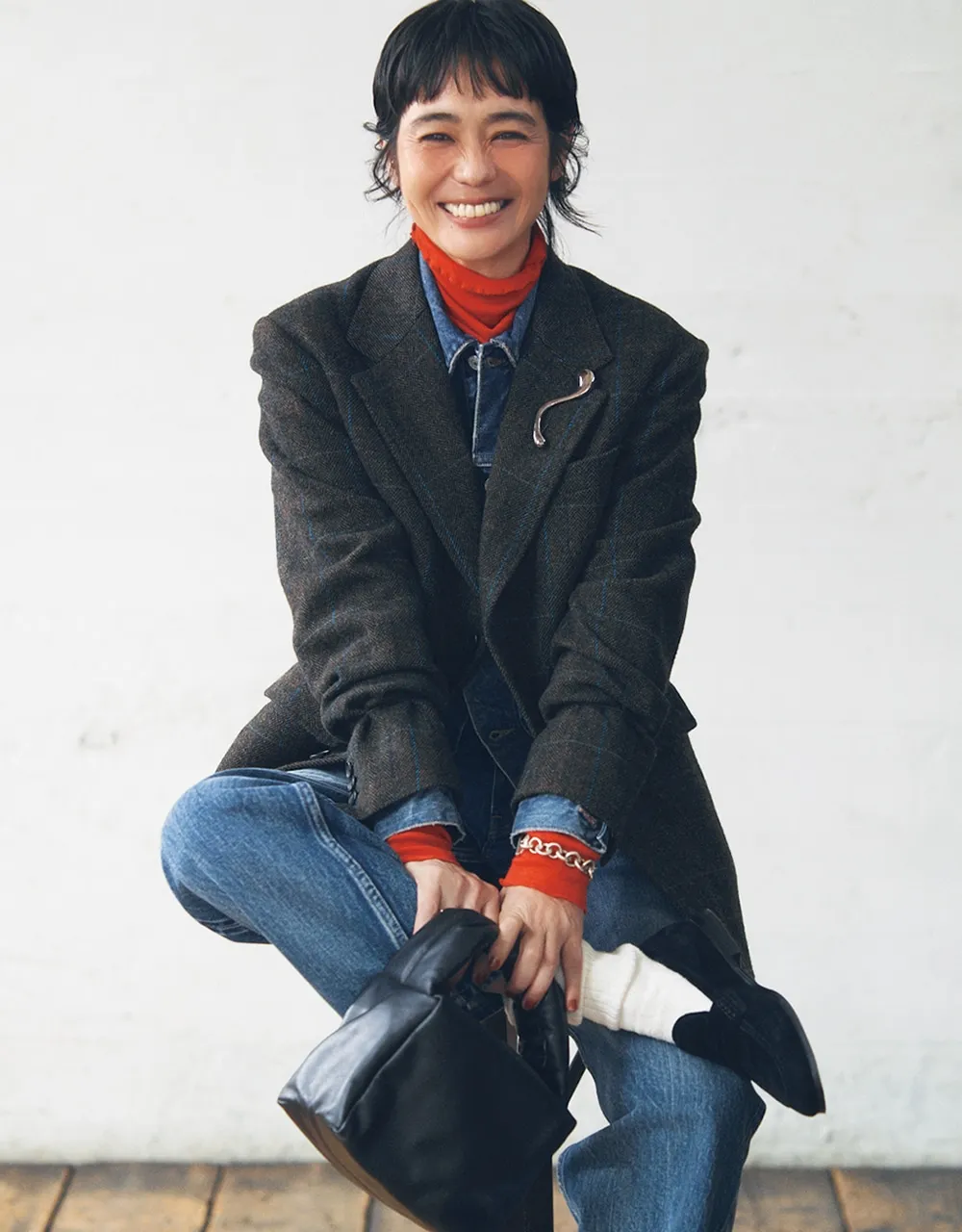 【ティッカ】赤スキンタートルのコーデ