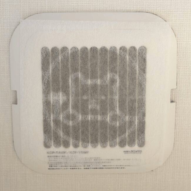 「ホコリとりフィルター フィルたん」交換時期の様子