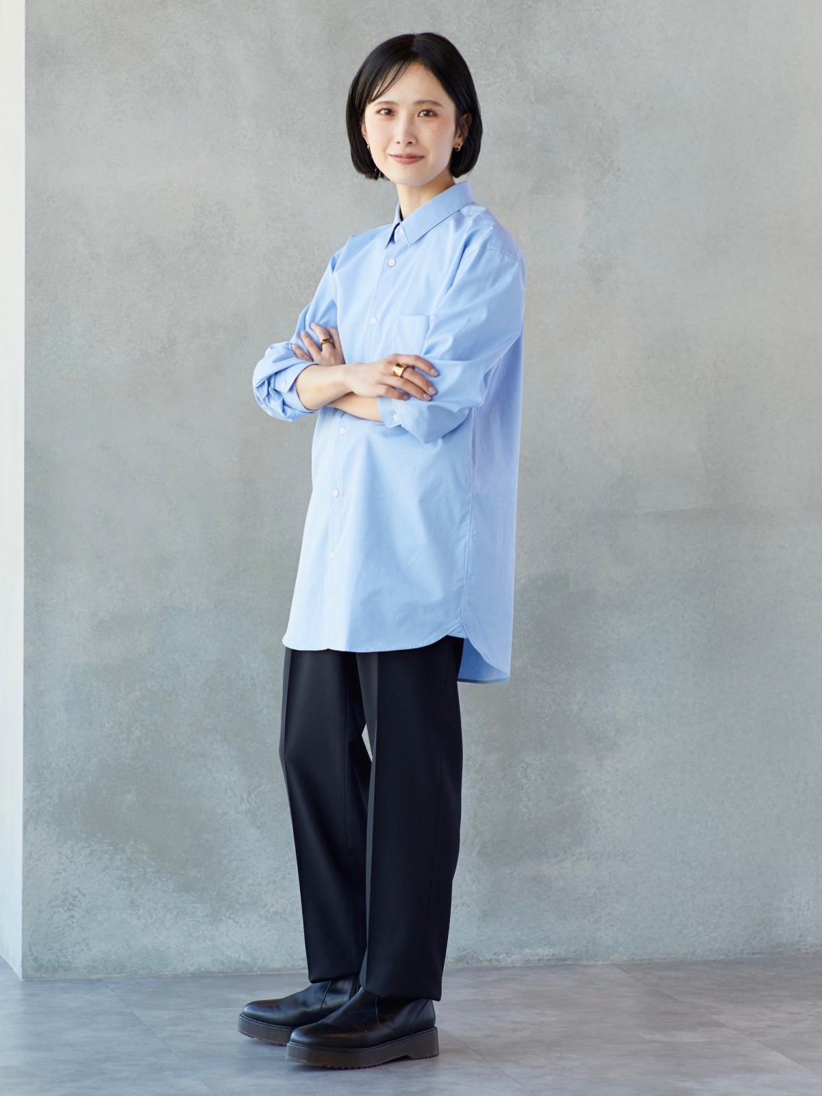 ブロードシャツ【62 BLUE】おすすめコーデ