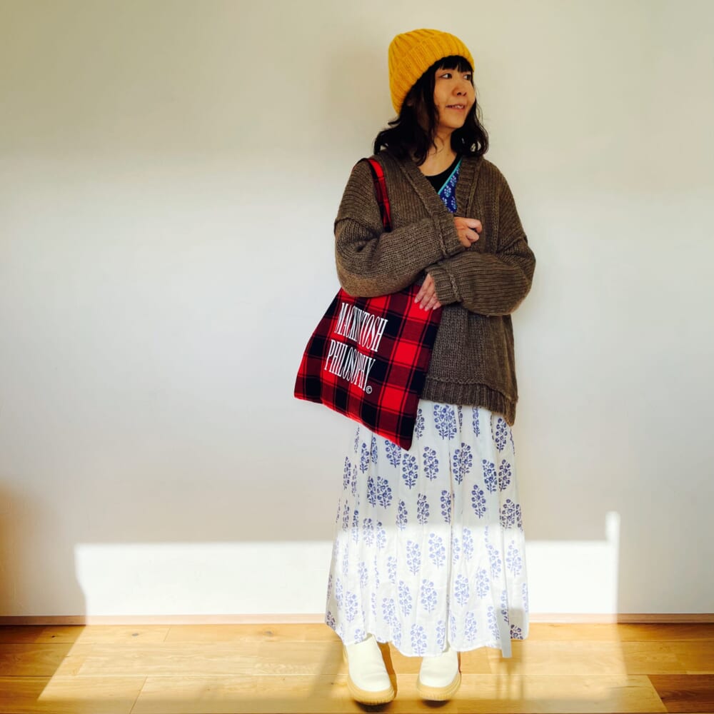 ヌキテパ　ワンピース　ブラウン　イエロー　マッキントッシュフィロソフィー