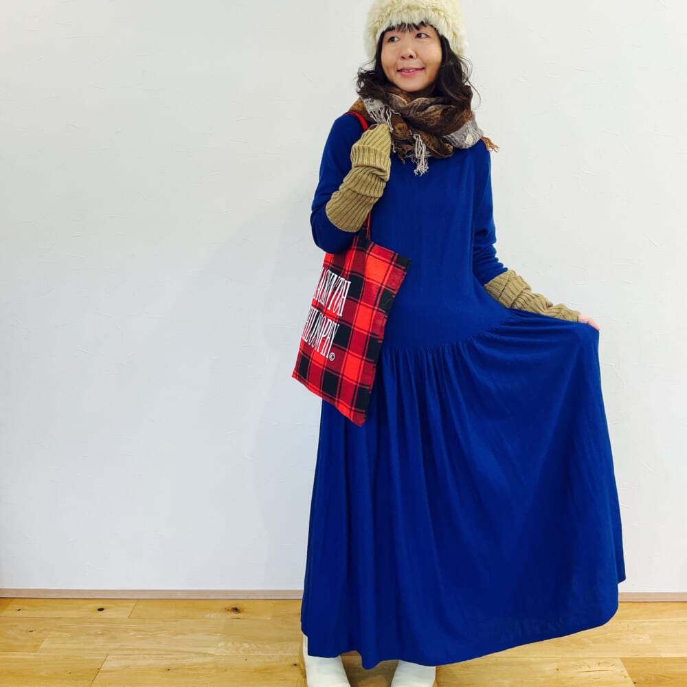 GALLARDAGALANTE　青　ニットワンピース　マッキントッシュフィロソフィー