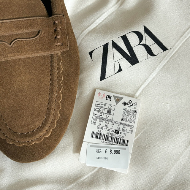 ZARA　ローファー　モカシン