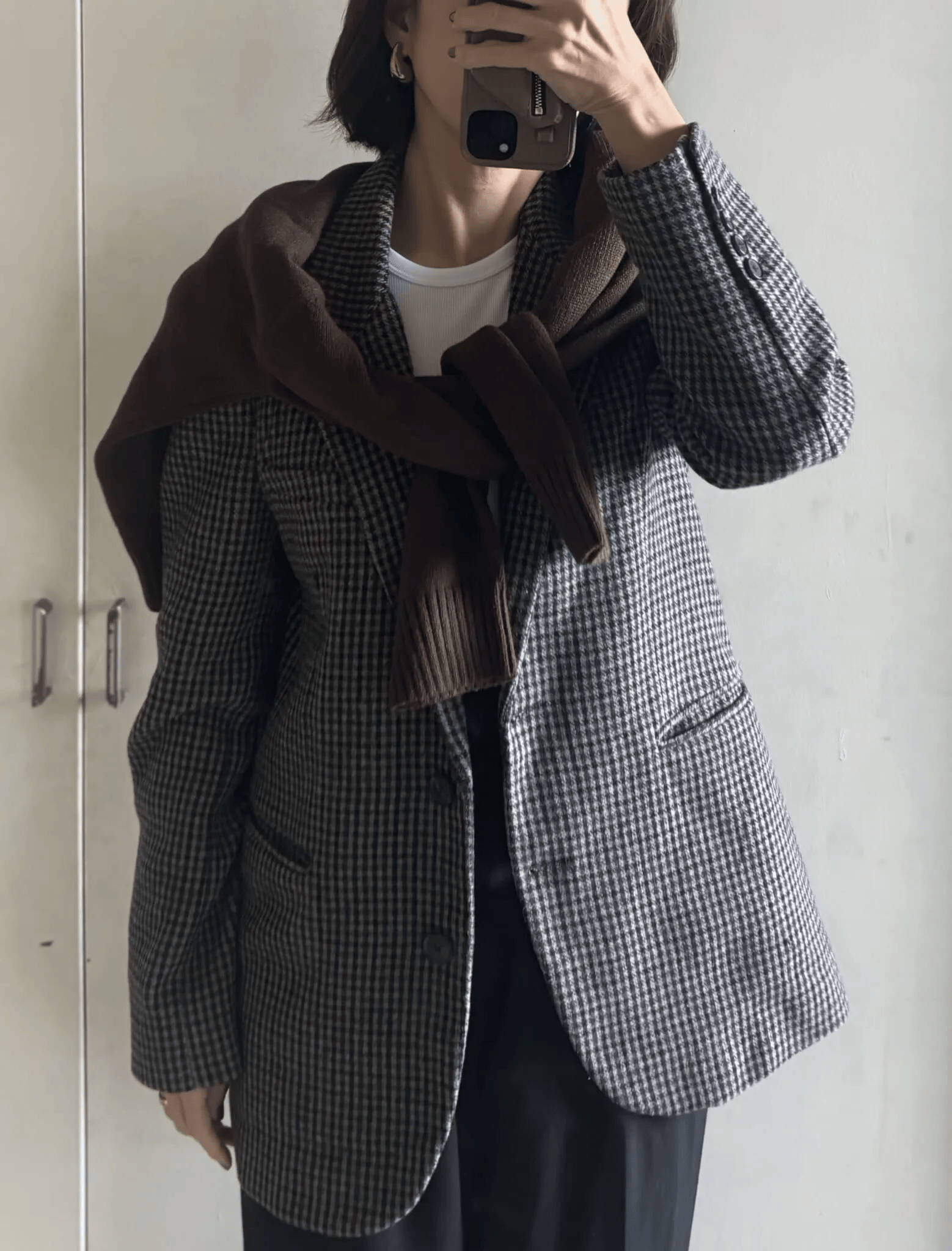 ユニクロ「ローゲージハイネックセーター」のコーデ１