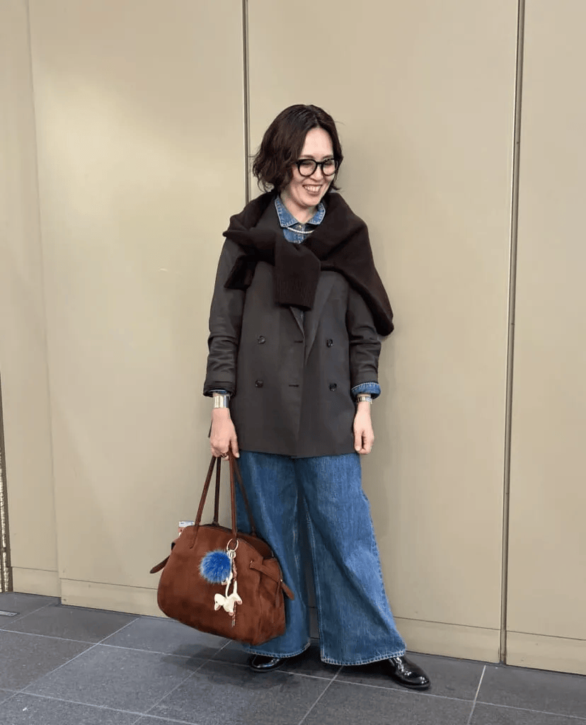 ユニクロ「スフレヤーンショートカーディガン」のコーデ