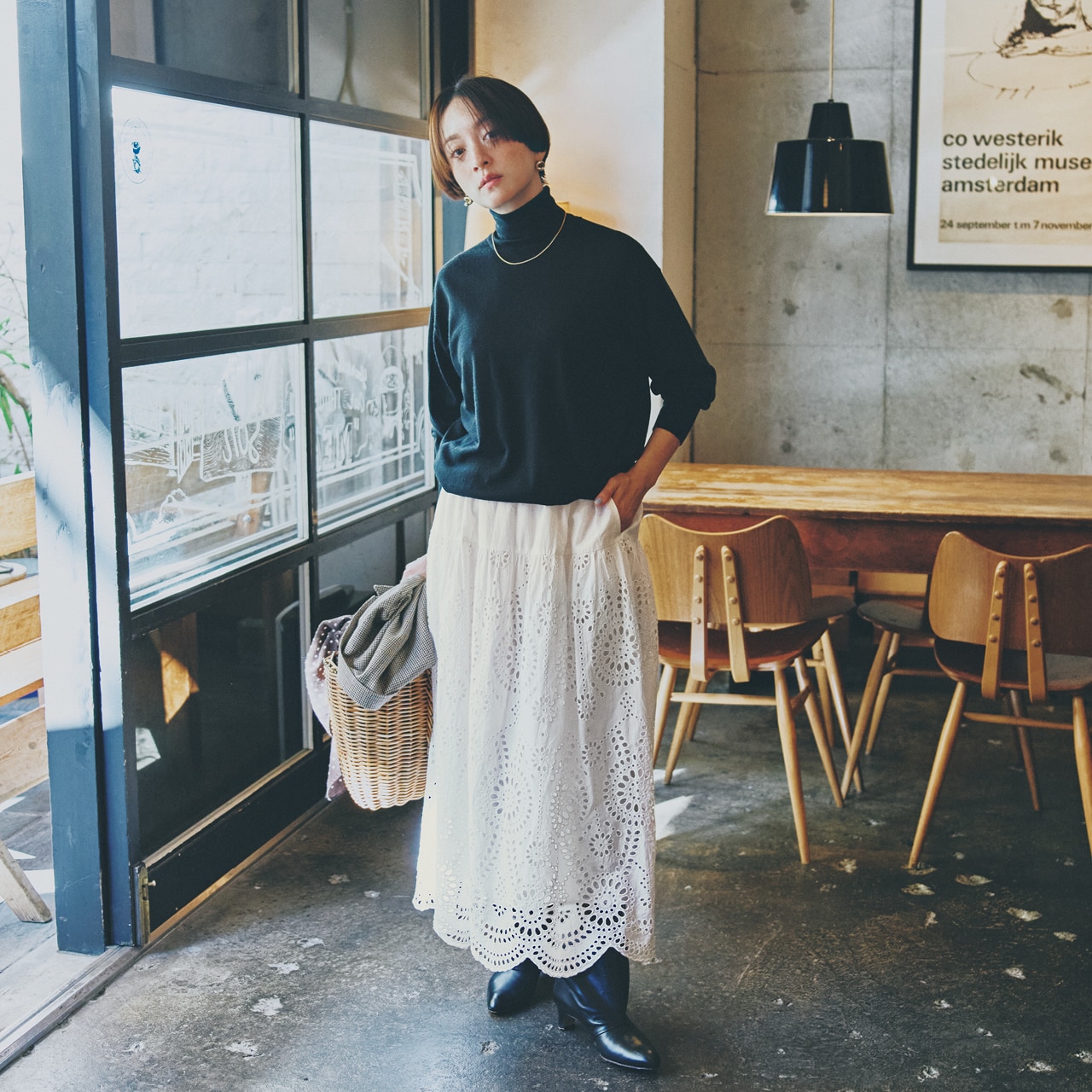 高山 都さんの12closet(トゥエルブクローゼット)【洗える】インドコットン刺しゅうレーススカートのコーデ