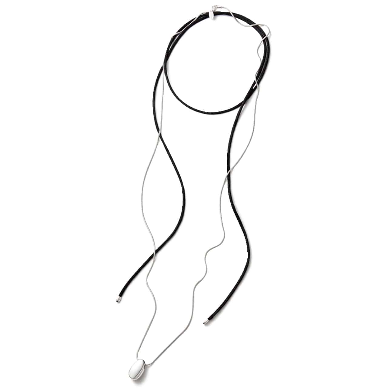 12closet（トゥエルブクローゼット）【cotine】マルチwayシルバーネックレス〈スネークチェーン＆シルクコード）