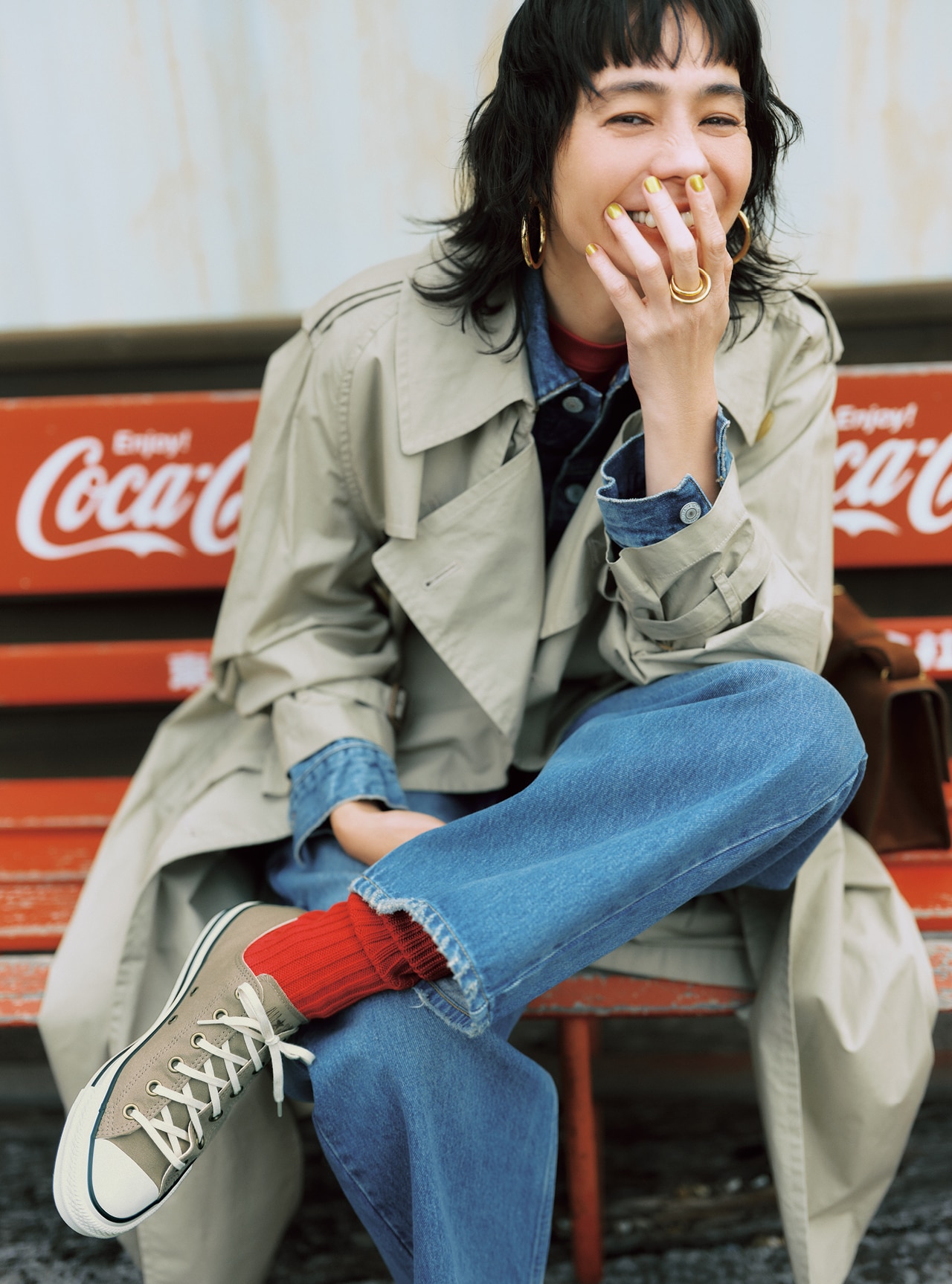 竹下玲奈さんのLEE限定 CONVERSE(コンバース)【雅姫さんコラボ】ALL STAR Ⓡ OX / HWのコーデ