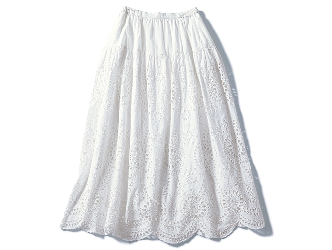 12closet(トゥエルブクローゼット)【洗える】インドコットン刺しゅうレーススカート