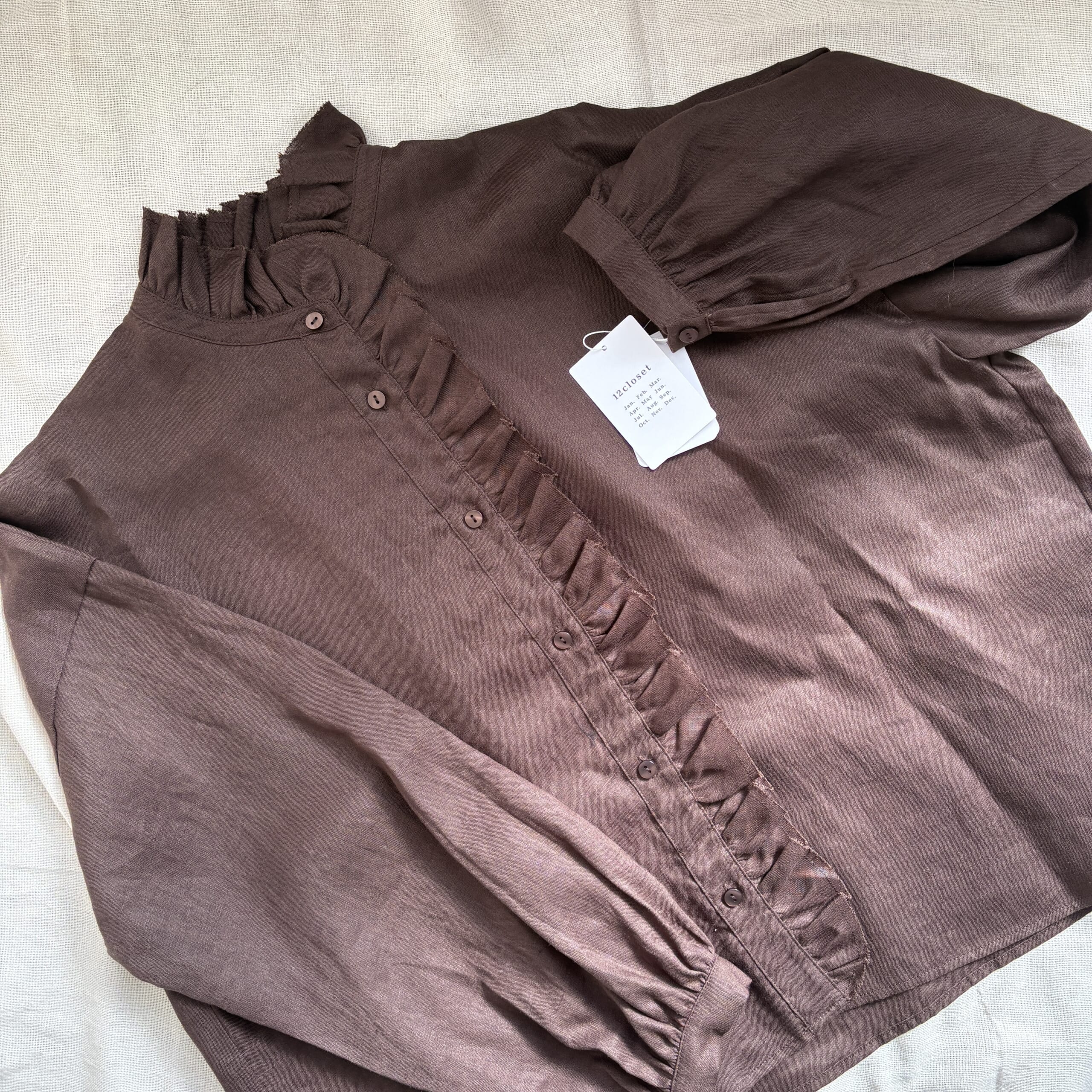 12closetリネンフリルブラウス