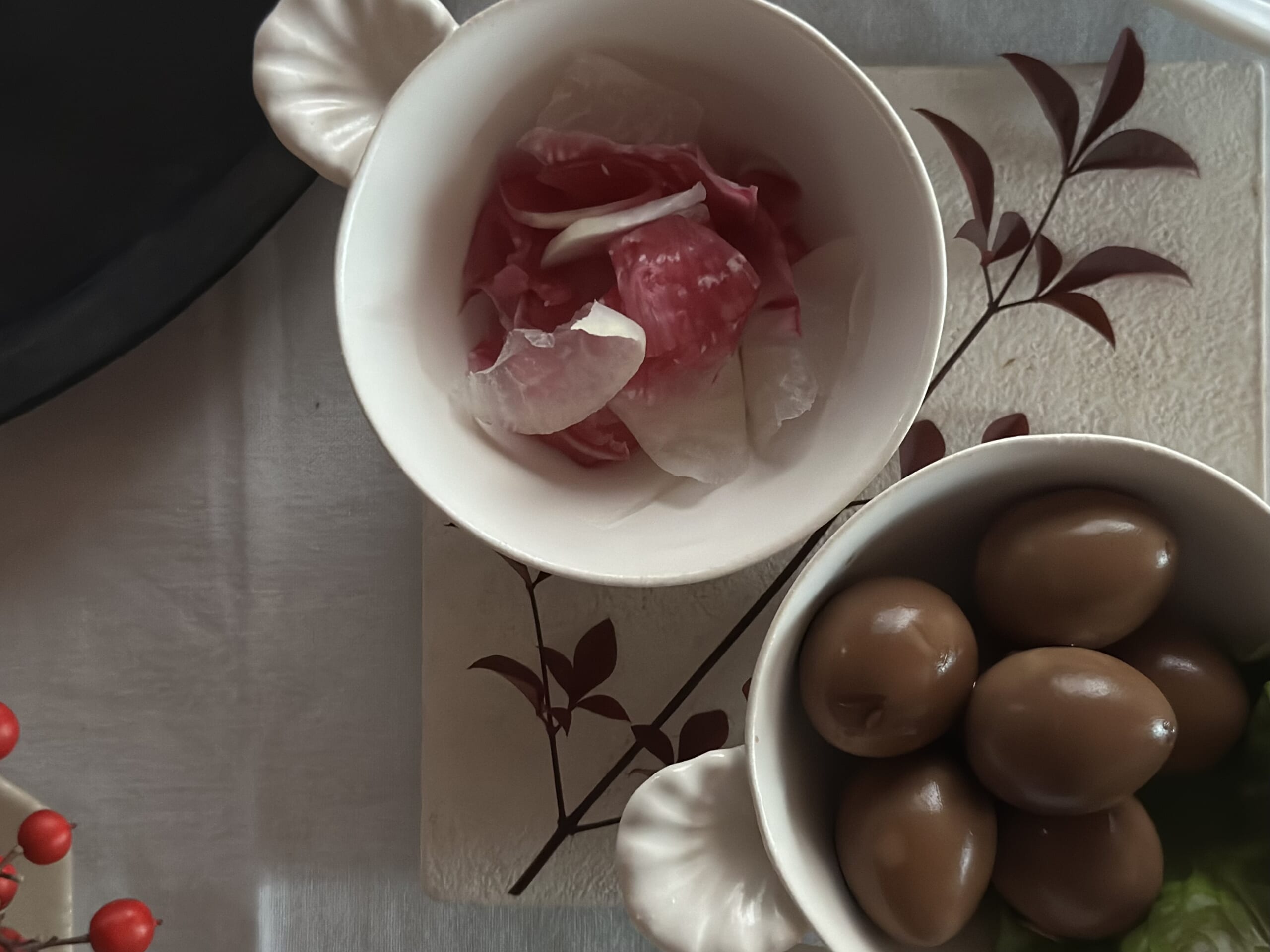 お正月のおつまみ うずら卵 紅白大根