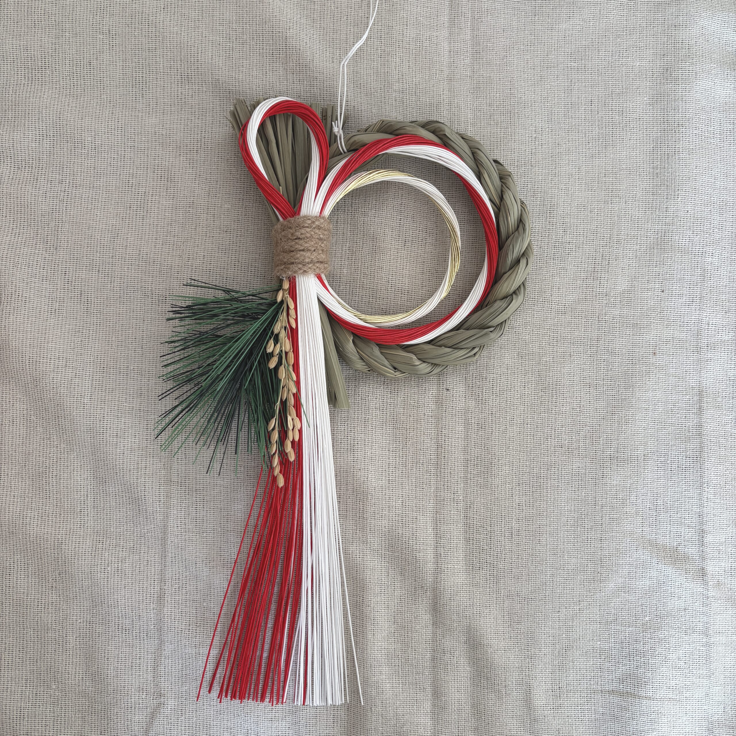 無印良品　しめ飾り　正月飾り　輪飾りふたば結び　お正月準備