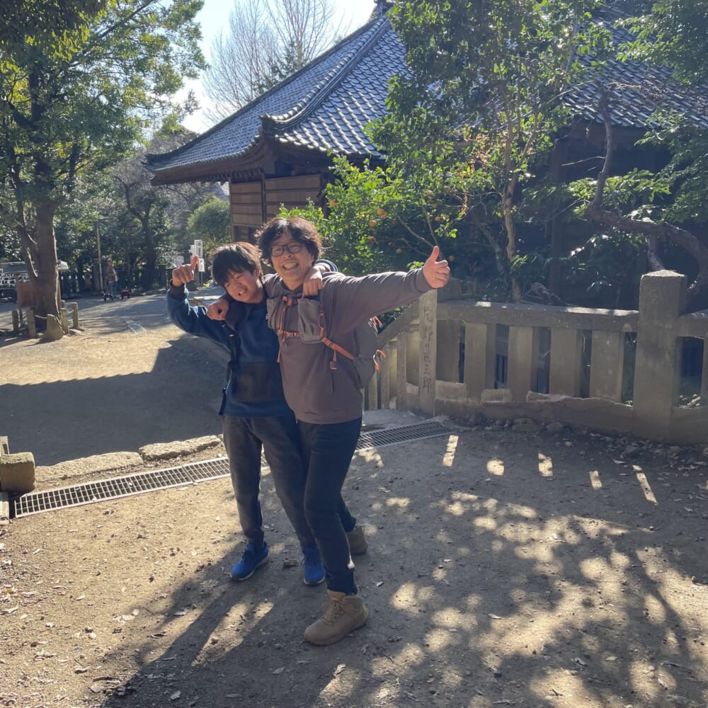 山登り　新年　高麗山　高来神社