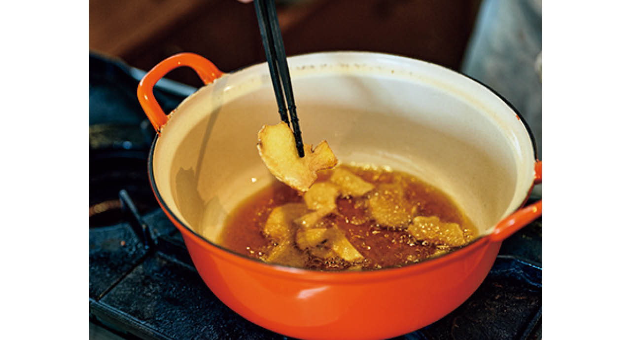 しょうがは薄すぎると焦げつきやすくなるので2㎜幅がベスト。