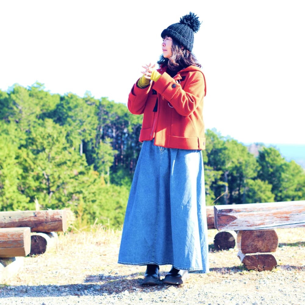 Spic & Span ハイパーマキシスカート　デニム　ズッカ　ダッフルウール