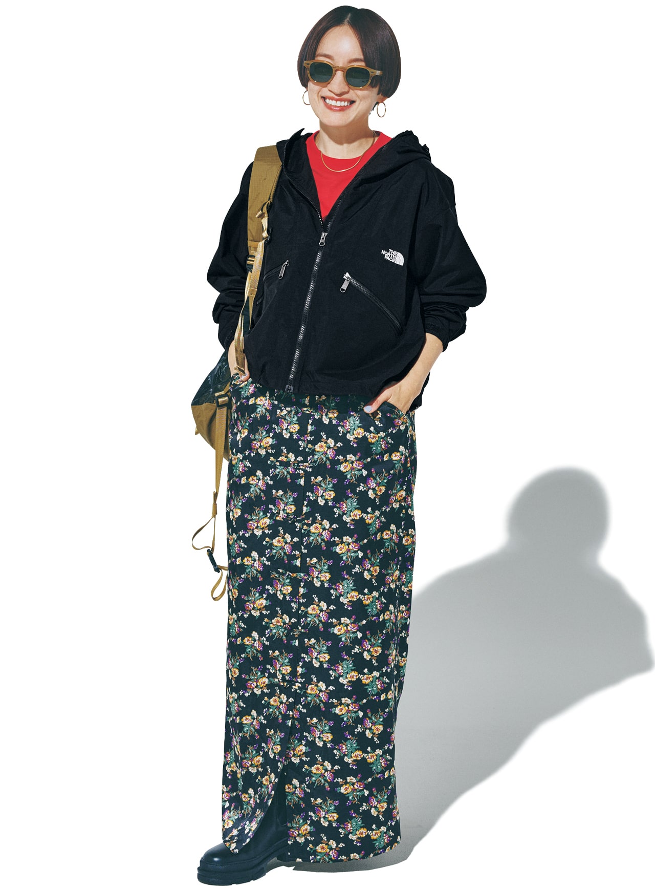 高山都さんのTHE NORTH FACE（ザ・ノース・フェイス）【洗える】【撥水】【防風】Short Compact Jacket ブラックのコーデ