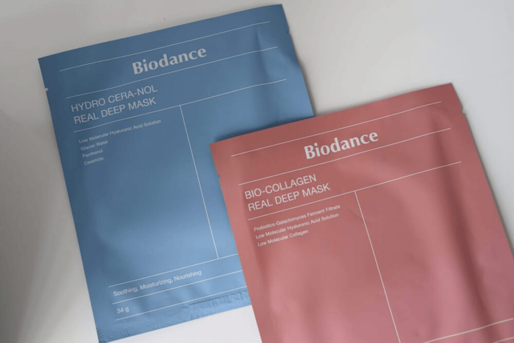 Biodance「リアルディープマスク」ピンク、ブルー