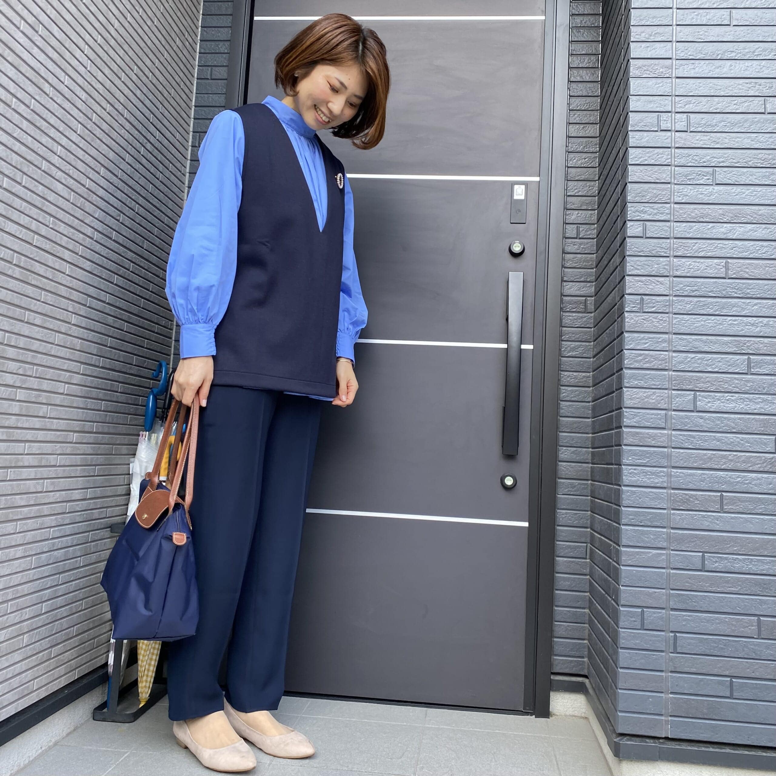 LEE100人隊 No.063ユッケさんの卒園式コーデ　ブルーのブラウス