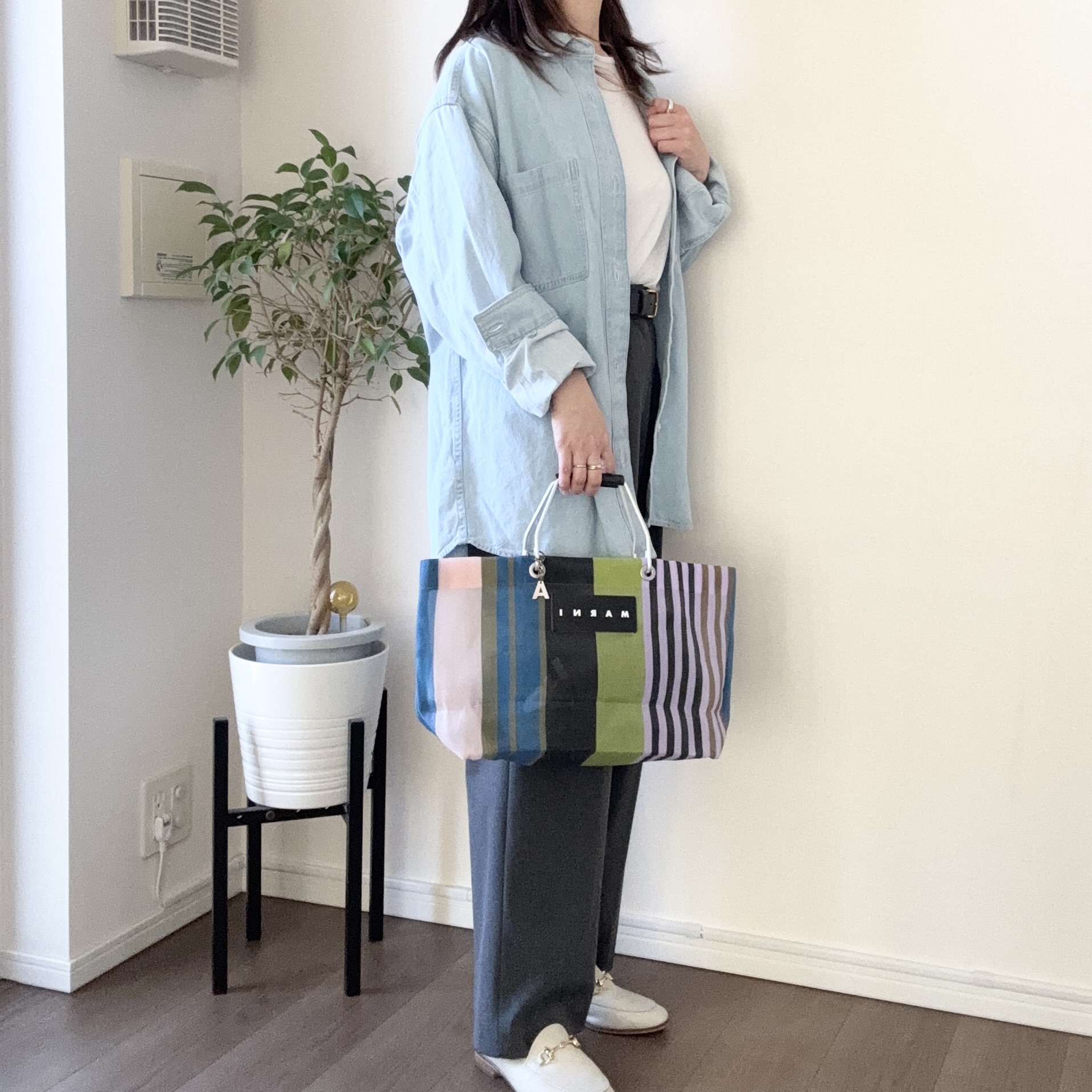 GUデニムシャツ