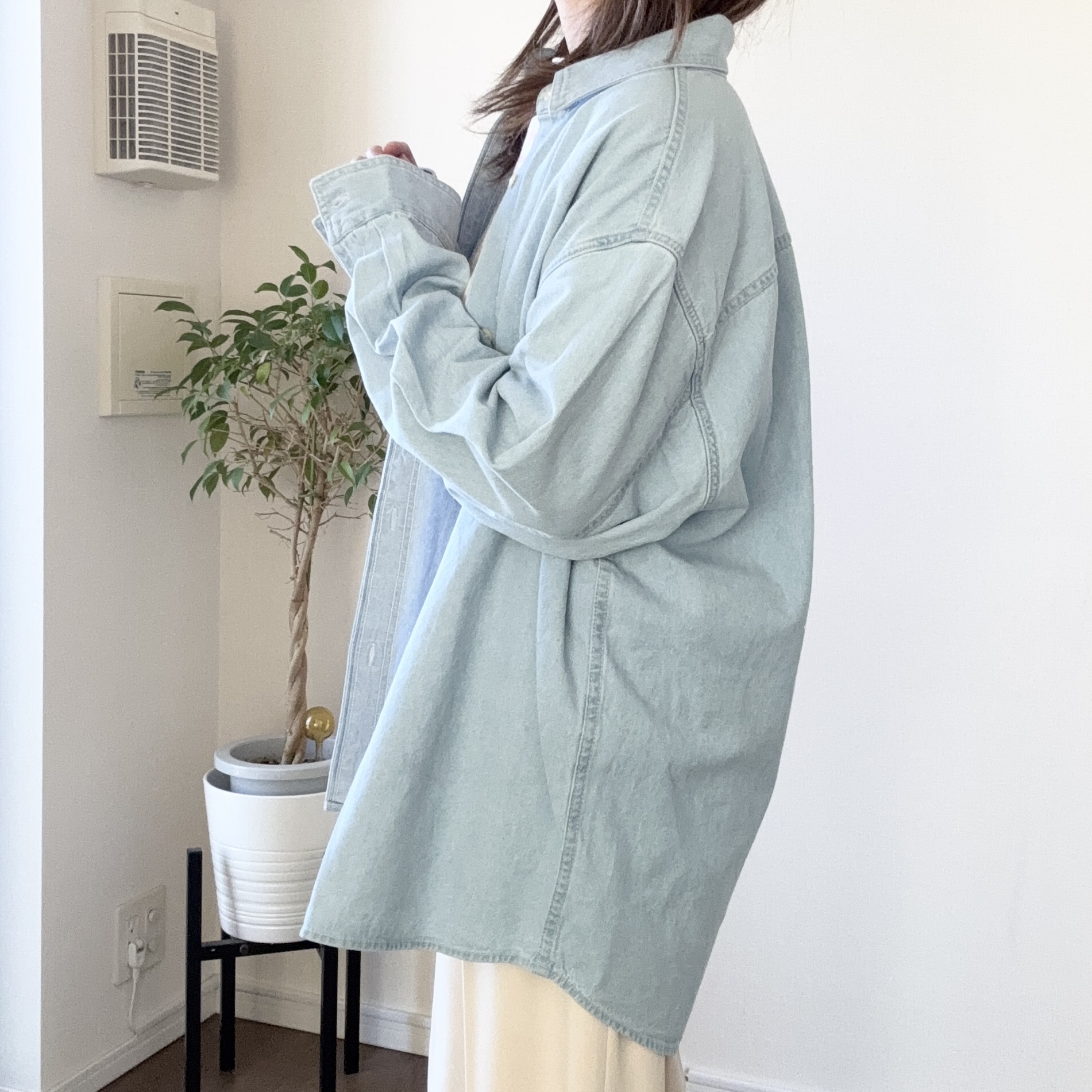 GU オーバーサイズデニムシャツ