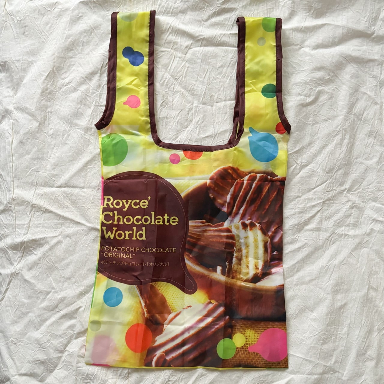 北海道新千歳空港のロイズチョコレートワールドにあるガチャガチャ（カプセルトイ）のエコバッグ