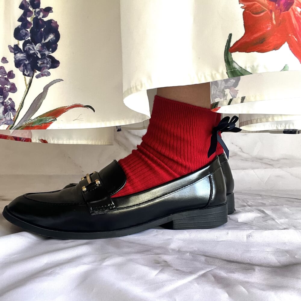 靴下　ソックス　ローファー　スニーカー　足元コーデ