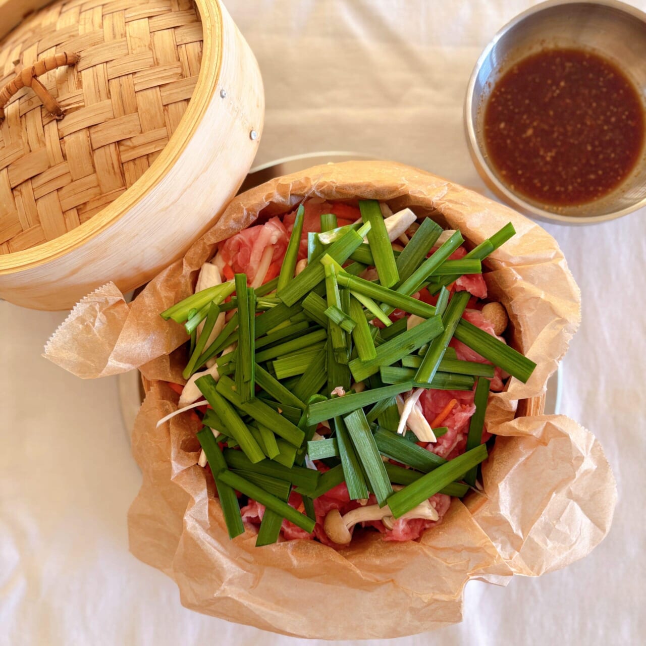 蒸篭　チャプチェ　簡単