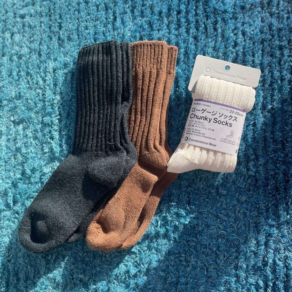 ローゲージソックス　ファミマ　靴下 ウール混ソックス