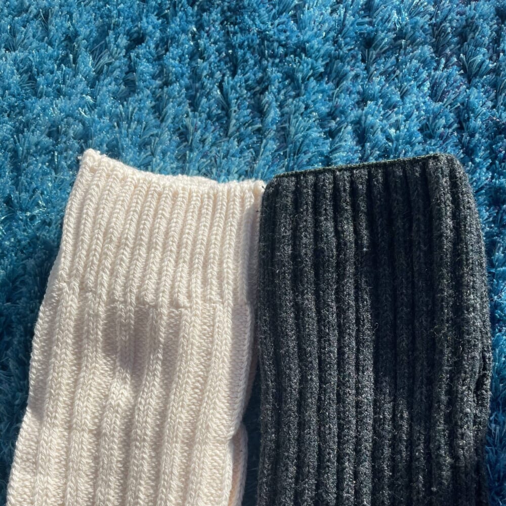 ローゲージソックス　ホワイトモカ ファミマ　靴下 ウール混ソックス