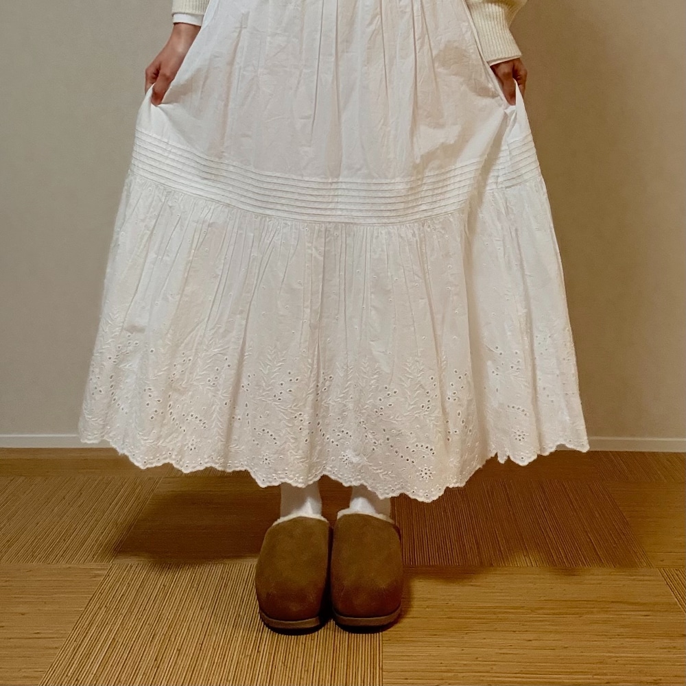 spick&span エンブロイダリーレーススカート